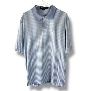 Ralph Lauren Polo Golf Polo Shirt Mens L Large Blue Stripe Embroidered